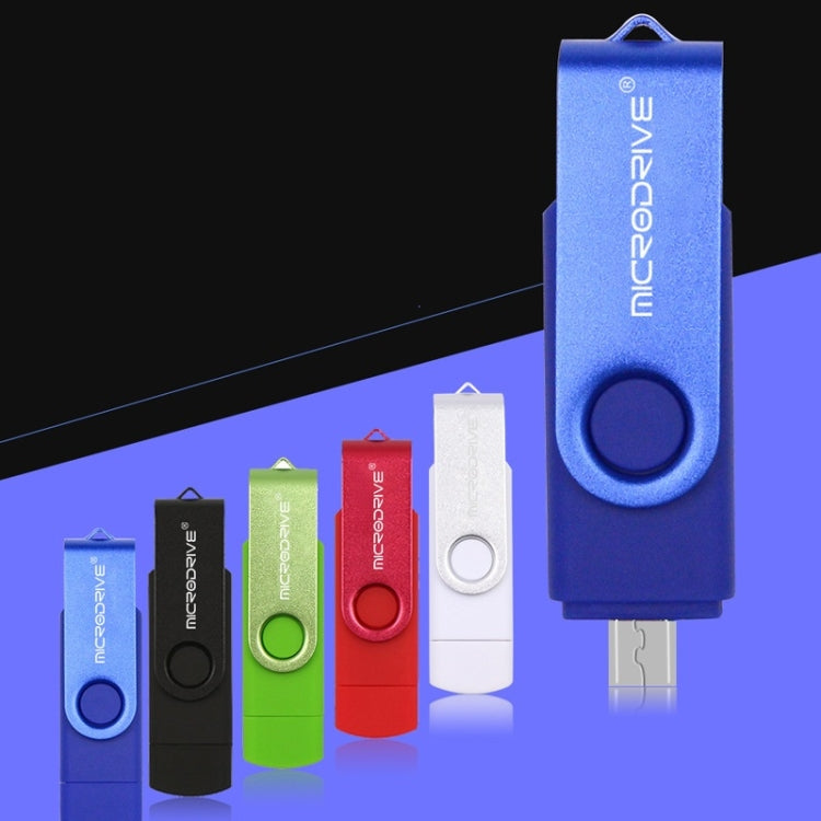 MicroDrive 32GB USB 2.0 Mobile Computer Dual-use Rotating OTG Metal U Disk (White) - USB Flash Drives by MicroDrive | Online Shopping South Africa | PMC TechLife | Buy Now Pay Later Mobicred