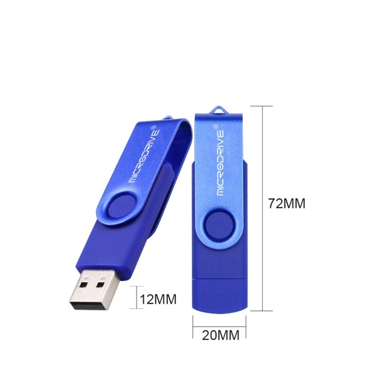 MicroDrive 32GB USB 2.0 Mobile Computer Dual-use Rotating OTG Metal U Disk (White) - USB Flash Drives by MicroDrive | Online Shopping South Africa | PMC TechLife | Buy Now Pay Later Mobicred