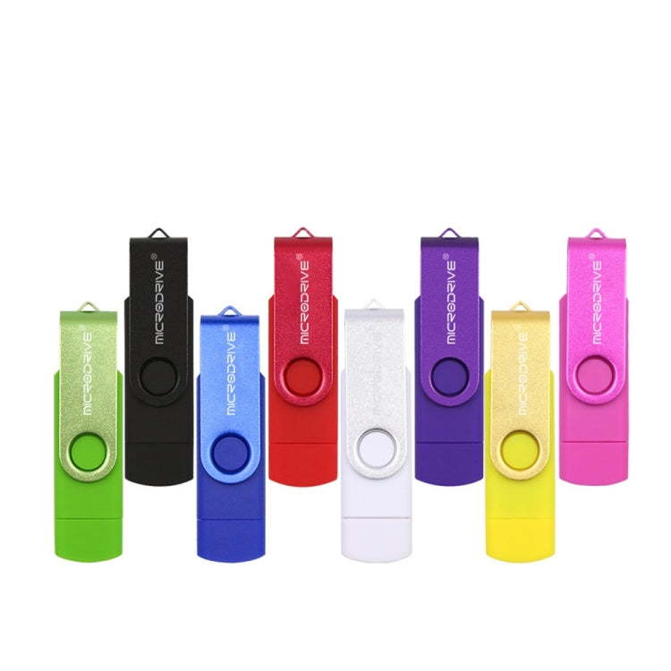 MicroDrive 32GB USB 2.0 Mobile Computer Dual-use Rotating OTG Metal U Disk (White) - USB Flash Drives by MicroDrive | Online Shopping South Africa | PMC TechLife | Buy Now Pay Later Mobicred