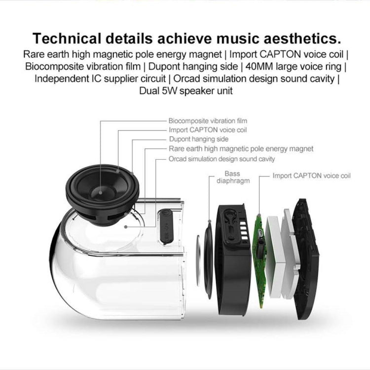 OVEVO True 3D TWS Magnetic Wireless Bluetooth Stereo Surround HiFi Speaker with Full Transparent Home - Mini Speaker by OVEVO | Online Shopping South Africa | PMC TechLife